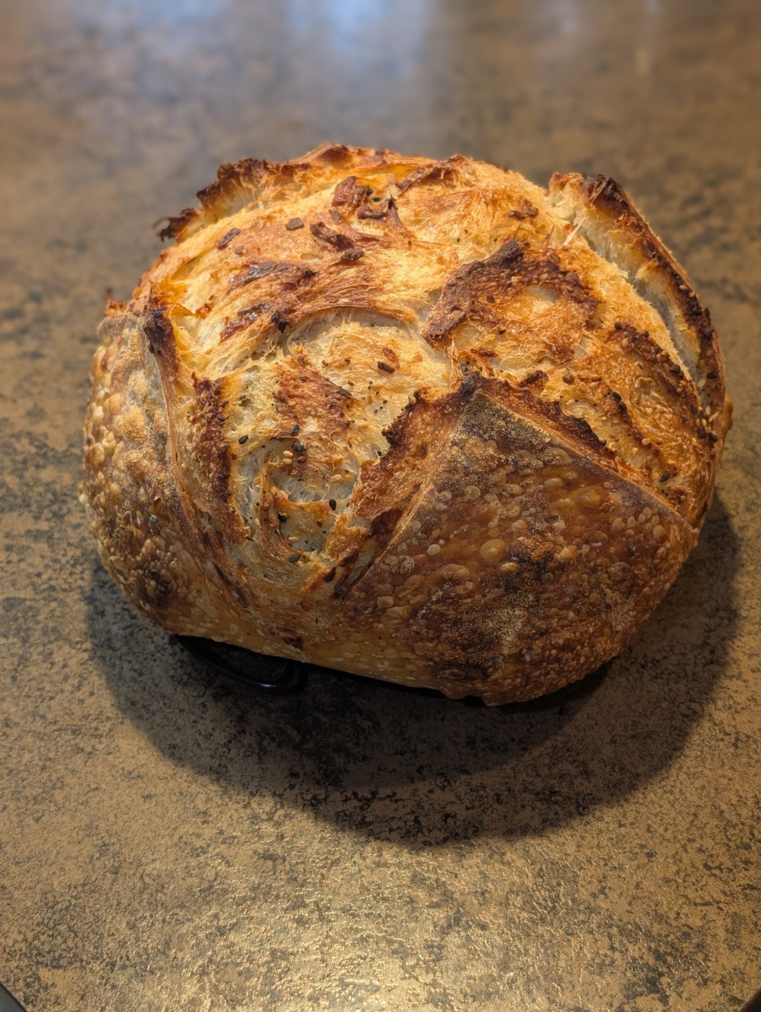 Everything seasoned sourdough loaf